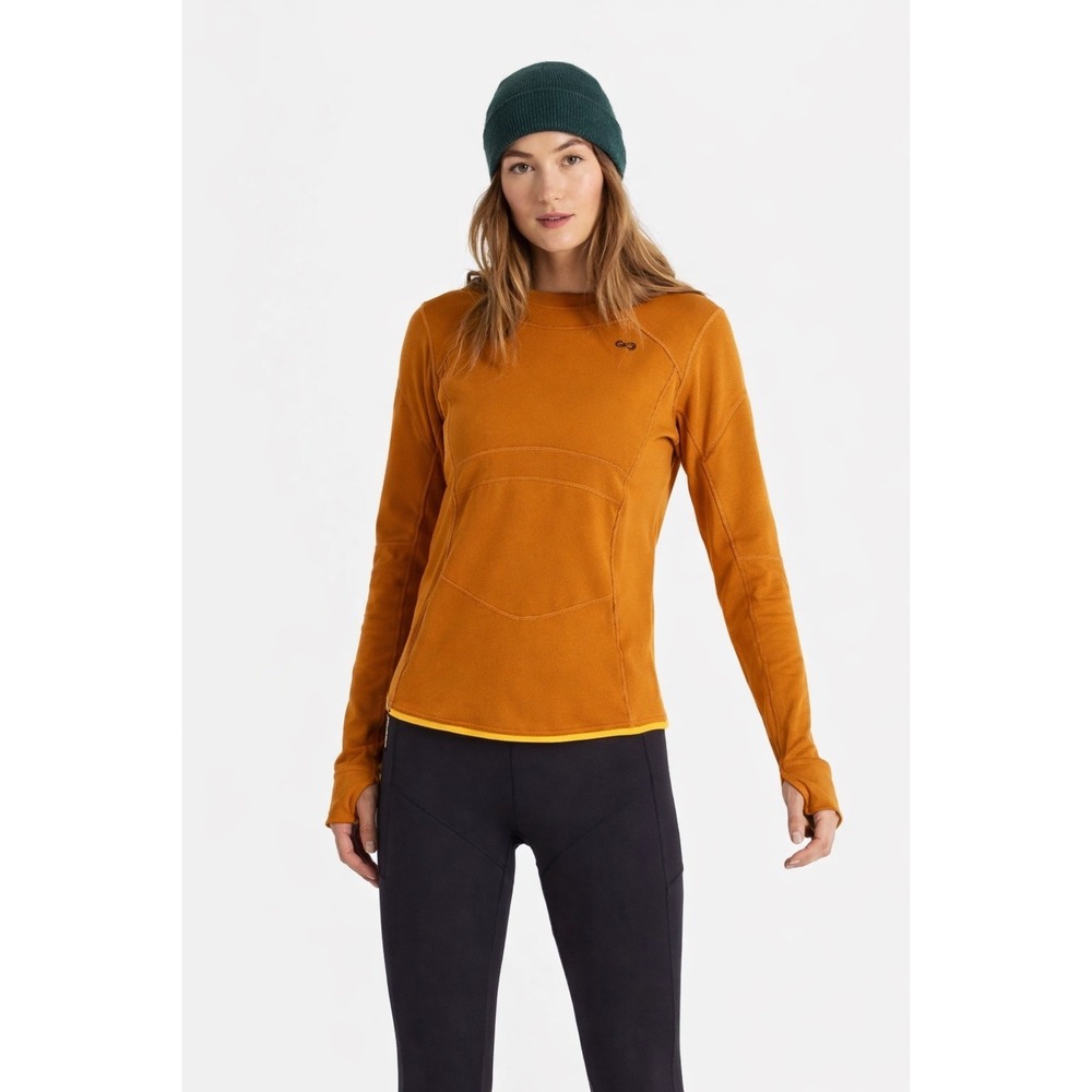 OROS Nova Long Sleeve Technical Base Layer Top Womens M Orange Ski Outdoor - Picture 3 of 16
